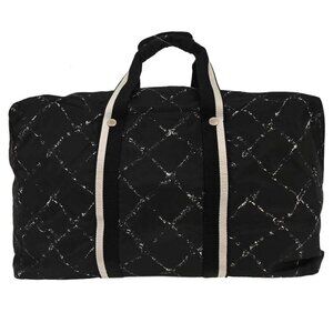 Chanel Black Nylon Travel Line Duffle Handbag